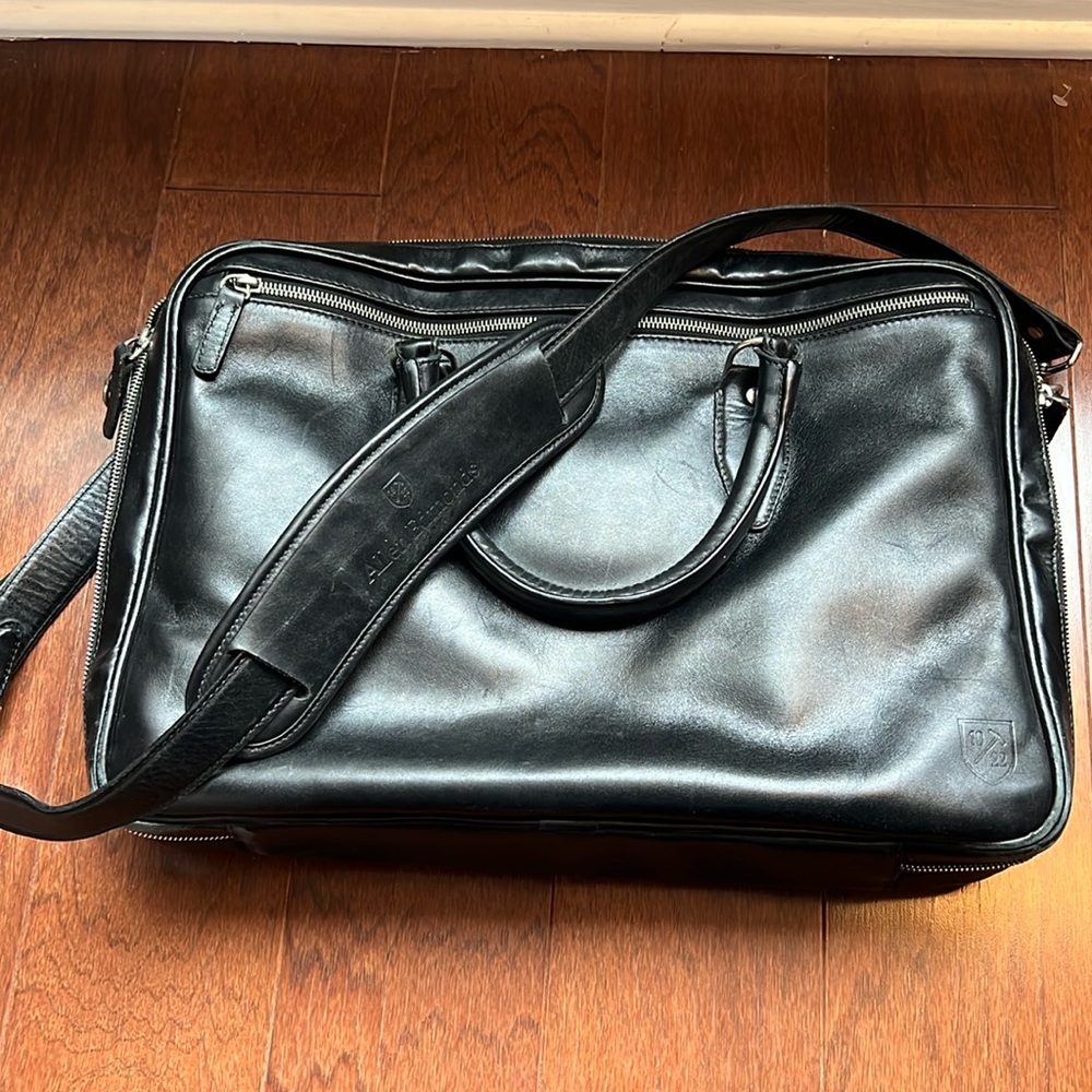 Allen Edmonds Black Leather Briefcase